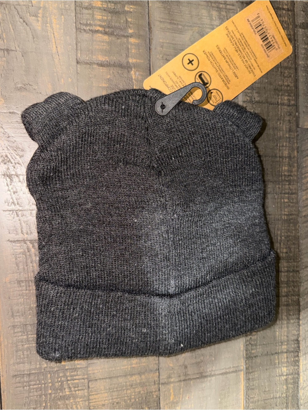 NWT Igloo‎ Kids Dark Gray Bear Beanie with Brown Patch lights up LED - Picture 2 of 2
